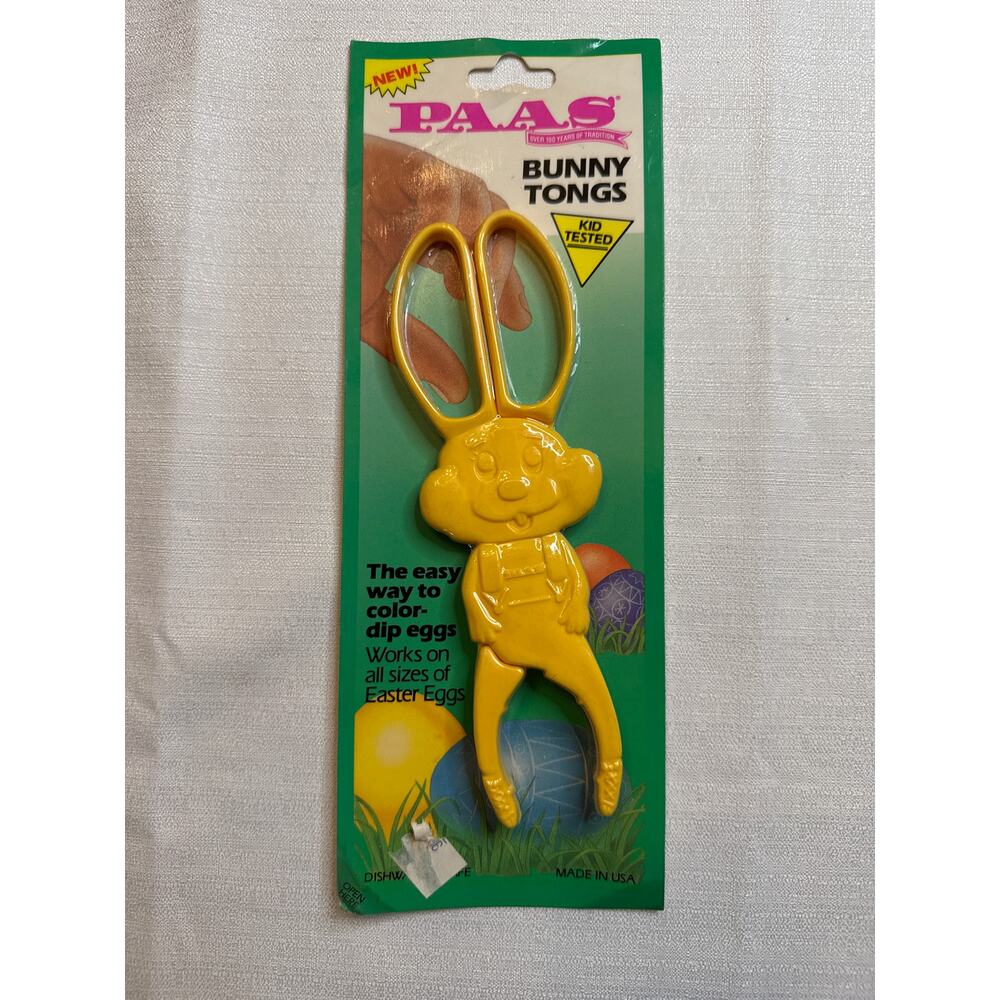 Vintage 1991 Paas Bunny Tongs Easter Made in USA New